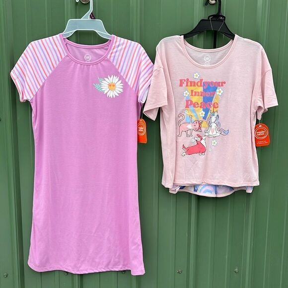 Nightgown, Short Sleeve Top & Shorts Lounge Pajamas Sleep Set 2-Pack Size XXL - Picture 1 of 7